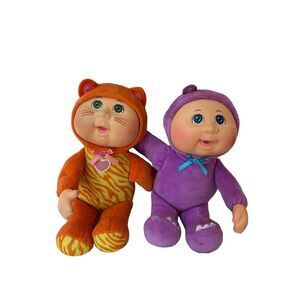Cabbage‎ Patch Kids Cuties Plush Dolls Set - Orange Tiger & Purple Baby